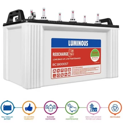 Luminous 150Ah Short Tubular Battery RC18000ST