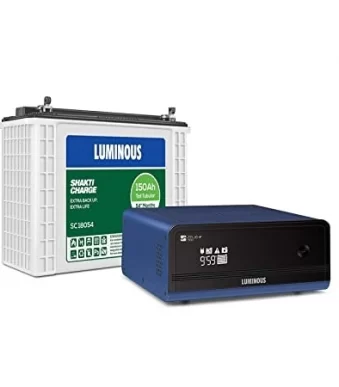 Luminous Zelio+ 1100 Inverter and Shakti Charge 150ah Tall Tubular Battery