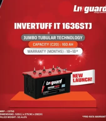 Livguard-Invertuff-160AH-Jumbo-Tubular-Battery-IT-1636STJ