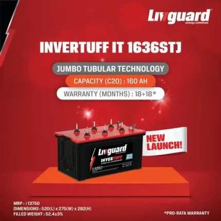 Livguard-Invertuff-160AH-Jumbo-Tubular-Battery-IT-1636STJ