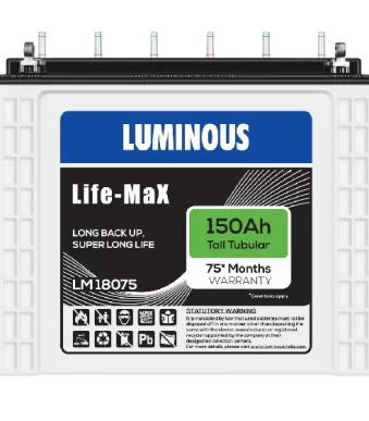 Luminous LifeMax 150Ah Lm18075 Tall Tubular Battery