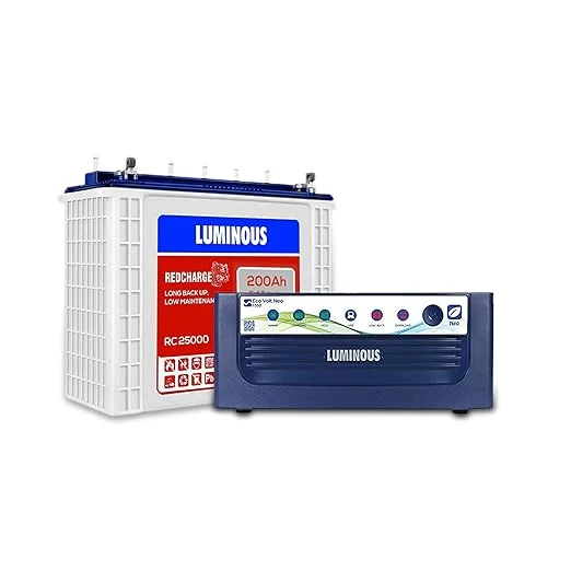 Luminous Eco Volt Neo 1550 Sine Wave Inverter with Red Charge RC 25000 200Ah Battery