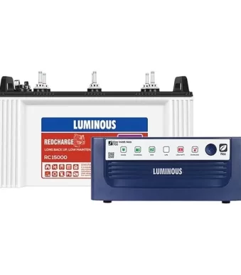 Luminous(Eco Watt Neo 700 Square Wave 600VA/12V Inverter with Red Charge RC 15000ST Short Tubular 120Ah Battery)