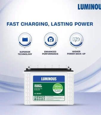 Luminous hakti Charge SC 18060 Tall Tubular 150Ah Battery