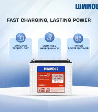 Luminous Red Charge RC 25000 Tall Tubular 150Ah Battery