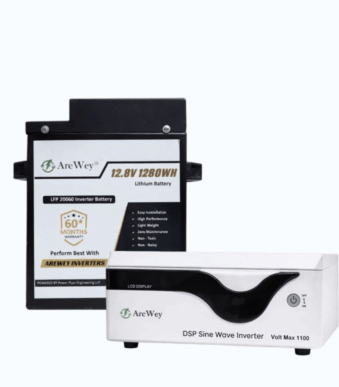 Volt Max 1100 900VA/12.8V Pure Sine Wave Lithium-ion Inverter + 12.8V 1280WH Lithium-ion LFP 20060 Battery Combo